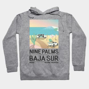 Nine Palms, Baja Sur, Mexico Retro Travel Hoodie